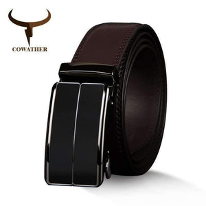 Planet Gates blackCZ070 / 110cm COWATHER New Arrival  cow genuine leather men's belt cowhide strap for male automatic buckle belts for men alloy buckle belts
