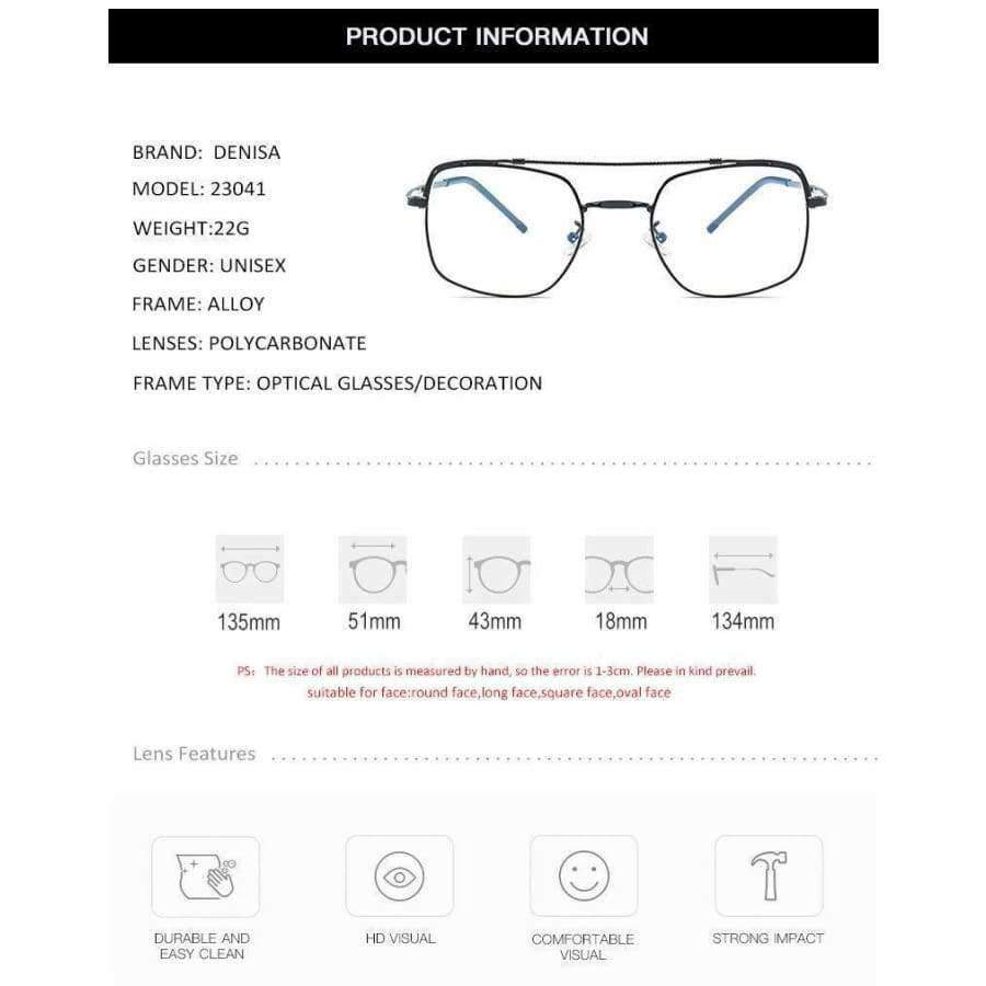 Planet Gates BlackFrame ClearLens DENISA 2018 Optical Spectacle Frame Clear Lens Square Eyeglasses Frame Women/Men Brand Designer Eyewear Oculos G23041