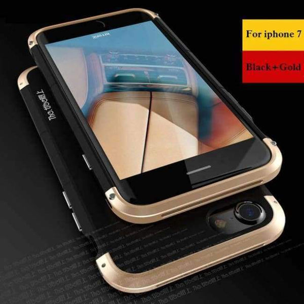 Planet Gates blackgold / For iPhone 7 iPhone 7 Case Luxury Accessories Brand Metal Aluminum+Hard PC Shockproof Armor Back Phone Case For iPhone 7 plus Case Cover