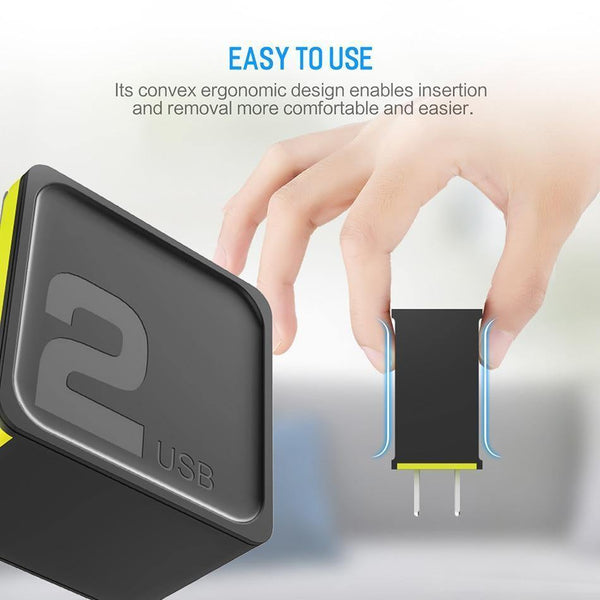 Planet Gates BlackGreen / Black US Plug PD Fast Charging USB Charger for iPhone X 8 plus, ROCK 36W Quick Charge 3.0 Dual USB Charger QC3.0 &PD &FCP fast charging