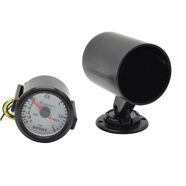 Planet Gates Blackpod Round Earth 52mm Blue Light Auto Car Turbo Boost Gauge Turbin -1~2 Bar Pointer Clock Vacuumd Instrument Meter Pods Free Shipping