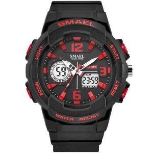 Planet Gates BlackRed Digital Wristwatch for Kids  Student Watches Male Clock Boys Girls Men Sport Waterproof 1643 Children Watches LED Backlight