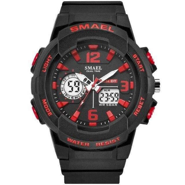 Planet Gates BlackRed Digital Wristwatch for Kids  Student Watches Male Clock Boys Girls Men Sport Waterproof 1643 Children Watches LED Backlight