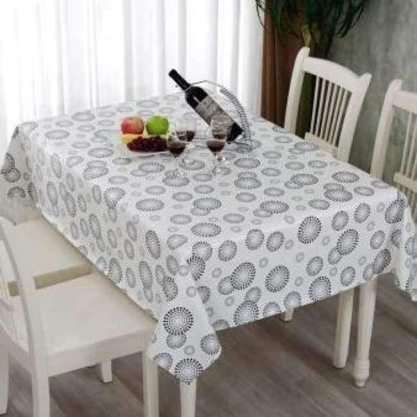 Planet Gates blackwhite dots / 137x137cm PVC TableCloth Waterproof Rectangular Plastic Picnic Cloth for Tea Table Home Textile Fashion Love Festive Red MJ033