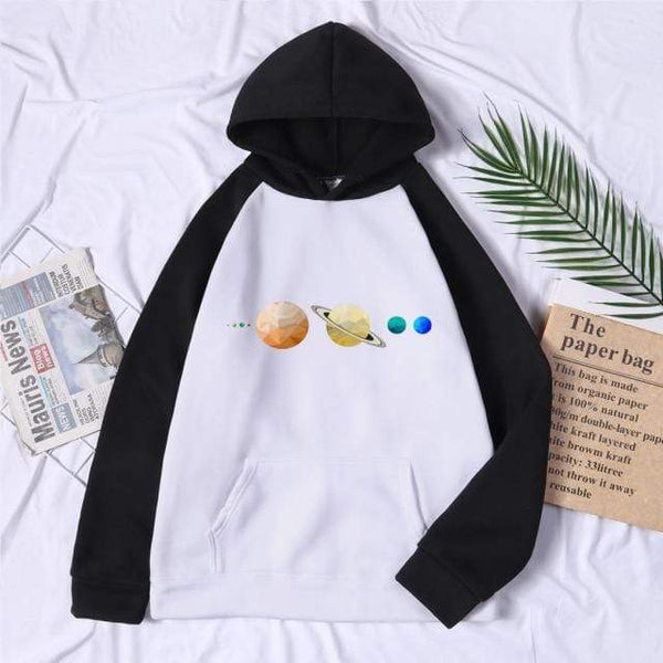 Planet Gates BlackWhite / S Solar System Planets Colour Mens Sweatshirt O-neck Hip Hop Hoodie Leisure Polyester Clothing  Autumn Moletom Masculino