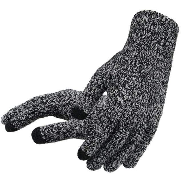 Planet Gates BlackWhite-Thin / One Size Winter Autumn Men Knitted Gloves Touch Screen High Quality Male Thicken Warm Wool Cashmere Solid Gloves Men Mitten Business
