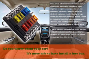 Blade Fuse Box Holder 12V 32V for Car Boat Marine Caravan Trike Car Fuse Blocks with LED Indicator Warning Light 6/8/10/12 Way