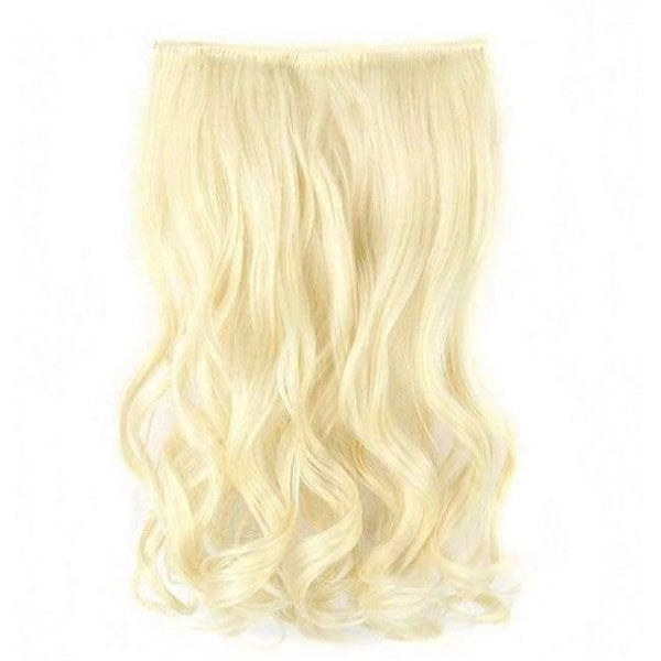 Planet Gates Blonde / 10inches 5 clips in hair extension pony tail blonde extensions wavy heat resistant long clip synthetic hairpiece one piece WoodFestival