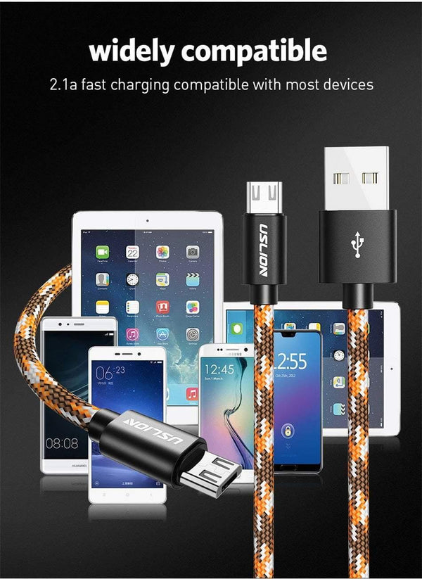 Planet Gates Blue / 0.3M USLION Micro USB Cable 2.1A for Xiaomi Redmi Note 5 Pro Charger Data Cable for Samsung S7 Andriod Microusb Mobile Phone Cables