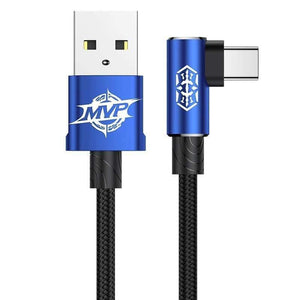 Baseus USB Type C Cable 90 Degree For Xiaomi Redmi K20 Pro USB C Mobile Phone Charging Cable For Oneplus 7 Pro Type-C Cable
