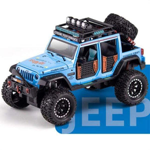 Planet Gates Blue 1:28 Jeep Wild Gladiator Big Tire Alloy Pickup Off-road Vehicle Model Alloy Car Model Decoration Sound and Light Pull Back Toy