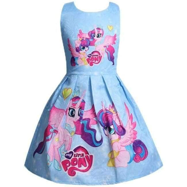 Planet Gates Blue 1 / 2T Baby Summer Princess Little Pony Rainbow Dresses For Girls Halloween Birthday Party Vestidos Dress Children Clothing