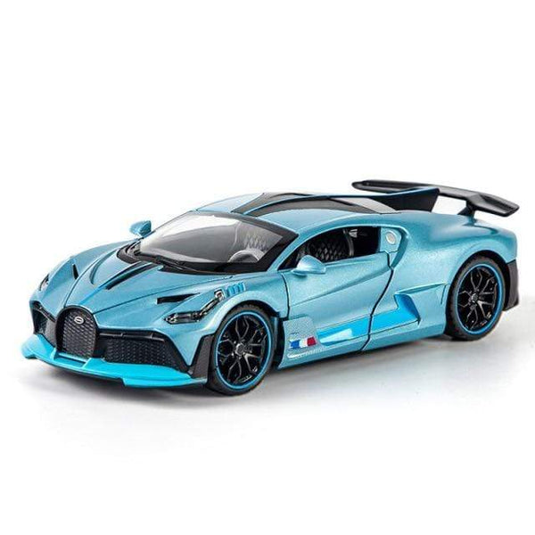 Planet Gates Blue 1/32 Alloy Bugatti DIVO Super Sports Car Model Toy Die Cast Pull Back Sound Light Toys Vehicle For Children Kids Gift