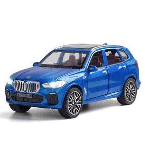 Planet Gates Blue 1/32 Alloy Die Cast X5 SUV Model Toy Car Simulation Sound Light Pull Back Door Open Toys Vehicle For Children