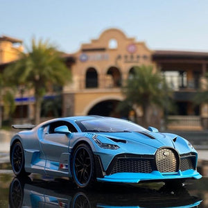 Planet Gates Blue 1:32 Bugatti Veyron Divo Alloy Sports Car Model Diecast Metal Toy Vehicles Car Model Simulation Sound Light Collection Kids Gift
