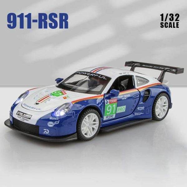 Planet Gates Blue 1:32 Porsche 911 GT3 RSR blue car alloy car model simulation car decoration collection gift toy Die casting model boy toy