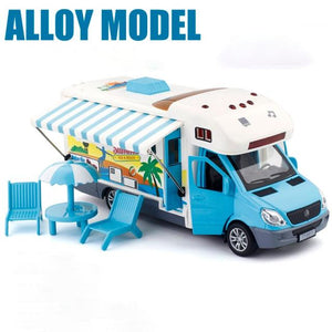 Planet Gates Blue 1:32 Scale Sprinter Luxury Motorhome Recreational Vehicle RV Trailer Caravan Alloy Metal Diecast Car Model Babys Toys Collection