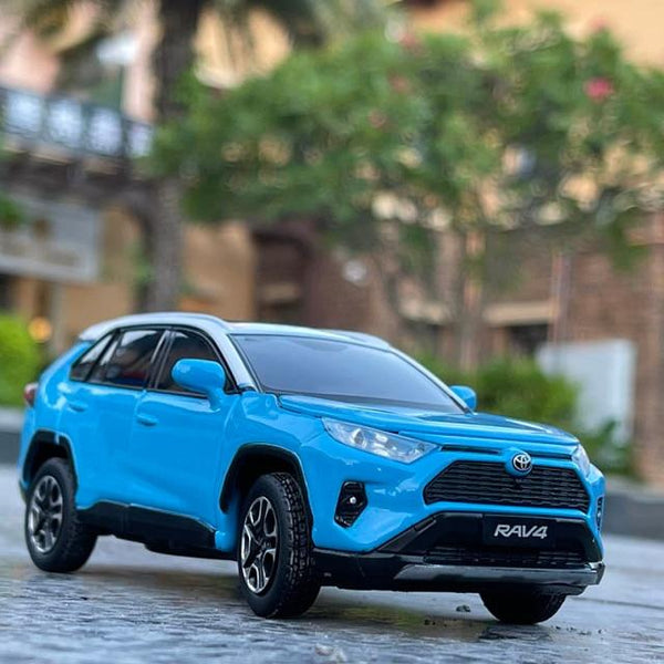 Planet Gates Blue 1:32 Toyota RAV4 2020 SUV Diecasts & Toy Vehicles Metal Car Model Shock absorber Sound Light Collection Car Toys Gift