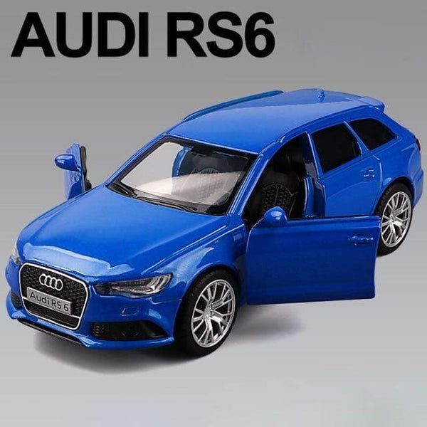 Planet Gates Blue 1:36 Scale Audi RS6 Station wagon Diecast Alloy Metal Luxury Car Model Pull Back Car For Children Toys With Collection