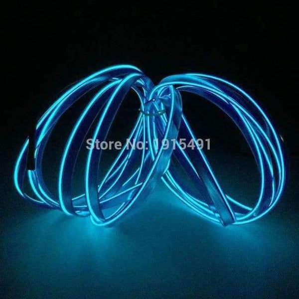 Planet Gates Modrá / 1 metr Vysoce kvalitní DC-12V měnič + 10barevný LED pásek Neonové světlo 1/2/3/4/5 metrů 2.3mm-sukně EL drátěné lano pro vánoční dekorace