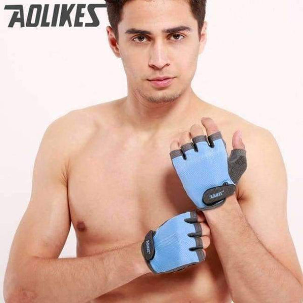 Planet Gates blue 1 / S 1 Pair  Anti-skid Breathable Gym Gloves Body Building Training Sport Dumbbell Fitness Exercise Weight Lifting Gloves