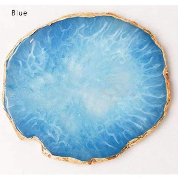 Planet Gates blue 10 Color Resin Nail Art Painting Gel Palette Golden Edge Polish Agate Mix Stir Crystal Gem Plate Manicure Accessory New DIY Tool