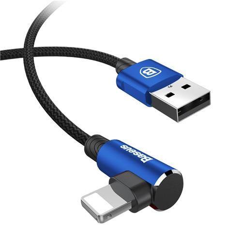 Planet Gates Blue / 100cm Baseus 90 Degree USB Cable For iPhone 5 6 6s 7 8 Fast Charging Cable For iPad USB Charger Cable L Type Mobile Phone Data Cable