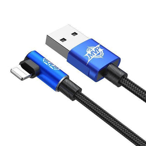 Planet Gates Blue / 100cm Baseus 90 Degree USB Cable For iPhone XS Max XR X 8 7 6 6s 5 5S iPad Fast Charging Charger Data Cord Adapter Mobile Phone Cable