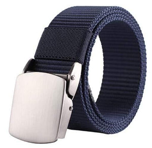 Fashion Male Black Nylon Belt Outdoor Metal Automatic Buckle Canvas Belts Casual Pants Cool Wild Luxury Waist Belts