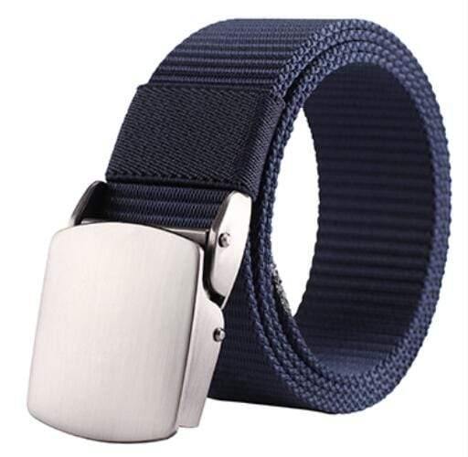 Fashion Male Black Nylon Belt Outdoor Metal Automatic Buckle Canvas Belts Casual Pants Cool Wild Luxury Waist Belts