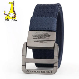 Planet Gates Blue / 100cm Military Equipment Tactical Belt Man Double Ring Buckle Thicken Canvas Belts for Men Waistband