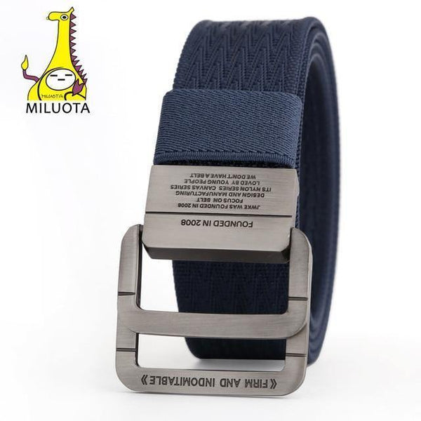 Planet Gates Blue / 100cm Military Equipment Tactical Belt Man Double Ring Buckle Thicken Canvas Belts for Men Waistband