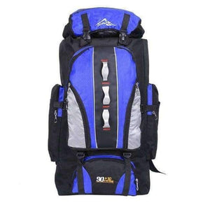 Planet Gates blue 100L Outdoors Sports Bags Waterproof Nylon Backpack Women Men Hiking Camping Climbing Fishing Rucksack Bag XA769A