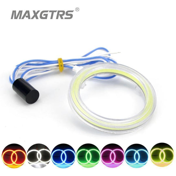 Planet Gates Blue / 100mm 2x 60 70 80 85 90 95mm COB Angel Eye LED Motorcycle Car Light Halo Rings Auto Headlight Fog Car LED Lighting DRL