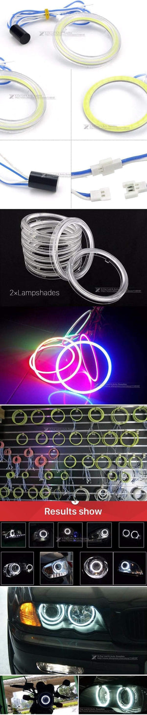 Planet Gates Blue / 100mm 2x 60 70 80 85 90 95mm COB Angel Eye LED Motorcycle Car Light Halo Rings Auto Headlight Fog Car LED Lighting DRL