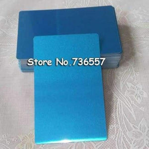 Planet Gates Blue 100pcs Blank sublimation metal name card printing blank business card use sublimation ink and paper five colors