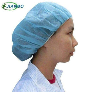 Planet Gates Blue 100PCS Women Men Disposable Thicker Shower Cap Non Woven Pleated Anti Dust Hat Bath Caps Set Bouffant Caps for Spa Hair Salon