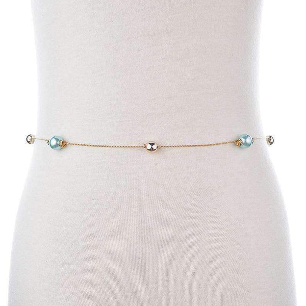 Planet Gates Blue / 105cm Hongmioo 2017 Luxury Imitation Pearl Chain Belts For Women Gold Plated Designer Belt Metal Belly Waist Belt Ceinture Femme