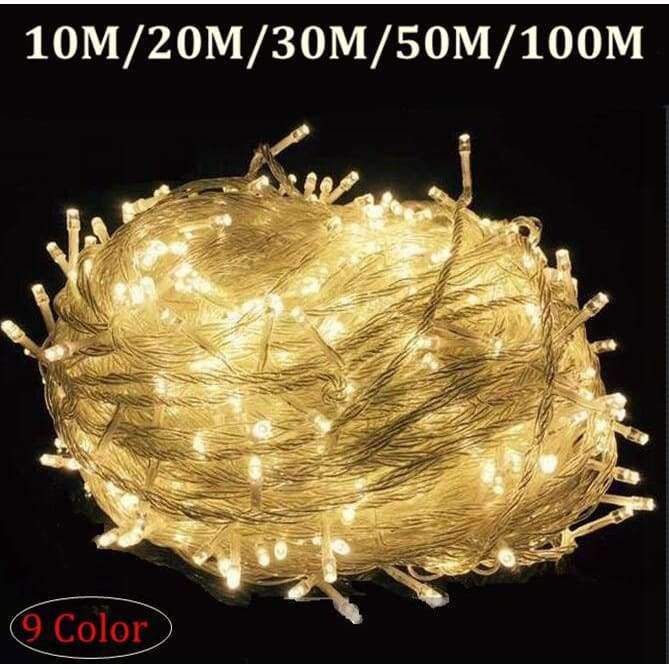 Planet Gates blue / 10m 100led Waterproof Outdoor Home 10M 20M 30M 50M 100M LED Fairy String Lights Christmas Party Wedding Holiday Decoration Garland light