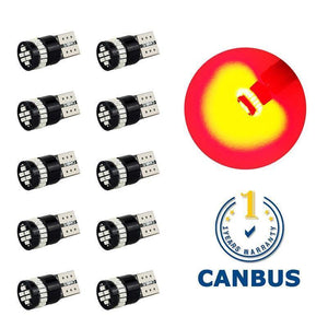 Planet Gates Blue 10x T10 LED W5W LED Canbus Auto Lamp 12V 3014 24SMD Car Interior Light 194 168 Lights Bulb White Blue Red Yellow No Error