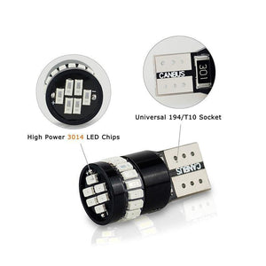 Planet Gates Blue 10x T10 LED W5W LED Canbus Auto Lamp 12V 3014 24SMD Car Interior Light 194 168 Lights Bulb White Blue Red Yellow No Error