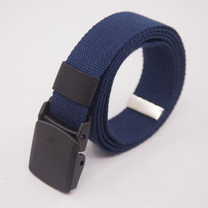 Canvas Belt For Men Women Waist Belt  Fashion Plastic Buckle Casual Cowboy Black Belts Ceinture  For Jean