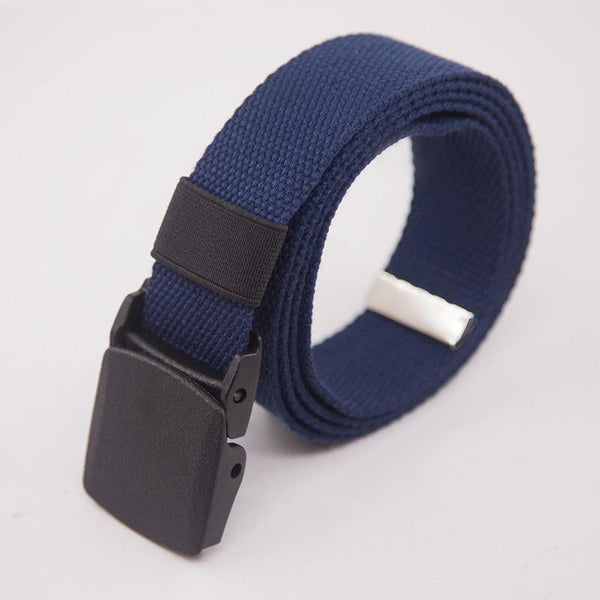 Canvas Belt For Men Women Waist Belt  Fashion Plastic Buckle Casual Cowboy Black Belts Ceinture  For Jean