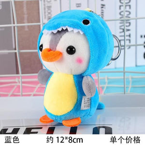 Planet Gates Blue 12CM Cute Penguin Stuffed Plush Animal Pendant Keychain Doll Stroller Toys For Children Kids Small Mini Plush Toys Baby Gifts