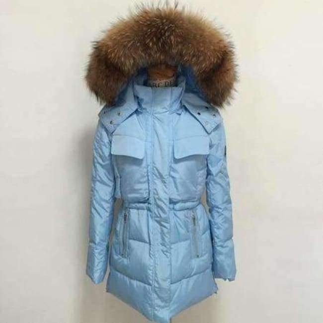 Planet Gates Black 15cm fur / S High Quality Large Real Fur 2018 Winter Jacket Women Genuine Raccoon Fur Collar Hooded Thick Coat Women Winter Parka