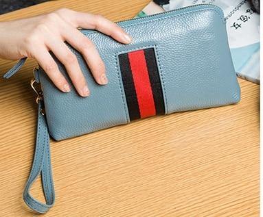 Planet Gates Blue 1606 Women Brand Design Portefeuille femme Genuine Leather Clutch Women Wallets  6 Colors   Fashion Long Carteira Feminina