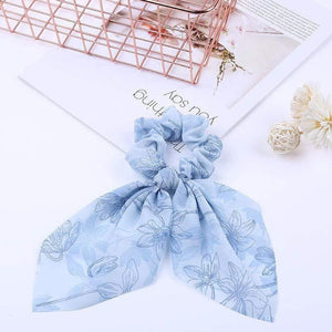 Chiffon Ribbons Hairband Elastic Hair Rope Hair Tie Floral Scrunchie Women Ponytail Holder Rubber Headbands Accessories