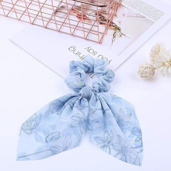 Chiffon Ribbons Hairband Elastic Hair Rope Hair Tie Floral Scrunchie Women Ponytail Holder Rubber Headbands Accessories