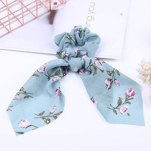Chiffon Ribbons Hairband Elastic Hair Rope Hair Tie Floral Scrunchie Women Ponytail Holder Rubber Headbands Accessories