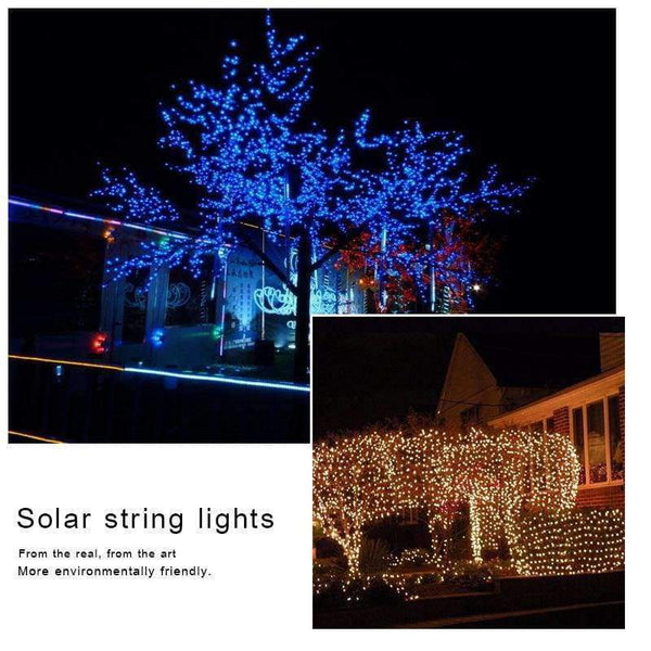 Planet Gates Blue / 17M 100LED Woodpow F5 100-200LED Solar String Lights Christmas Tree Fairy Lamp Xmas Holiday Waterproof Garden Courtyard Decoration Lights